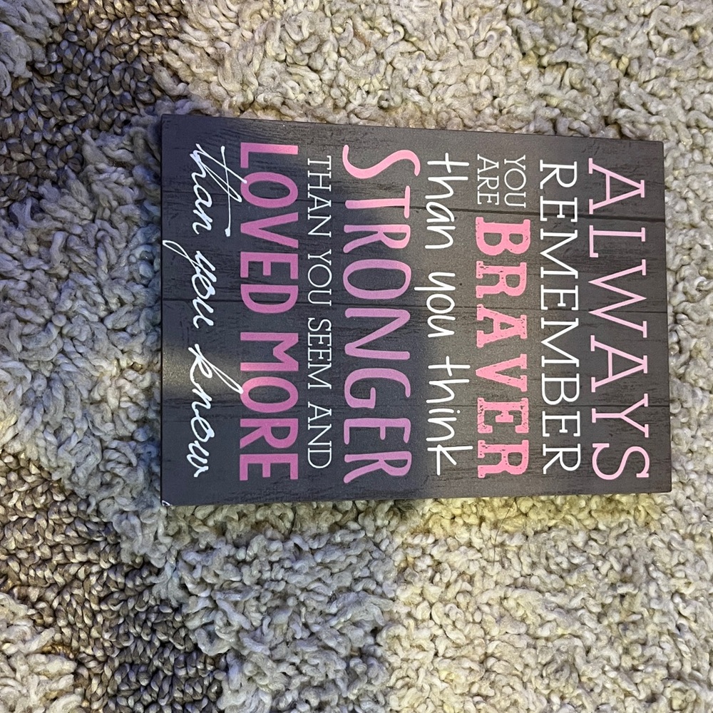 Inspirational Wall Art with Pink and White Text - Picture 3 of 3